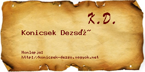 Konicsek Dezső névjegykártya